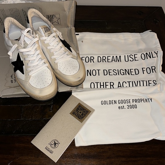 Golden Goose Ball Star sneakers in white canvas and leather - Picture 6 of 11